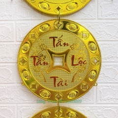 Dây đồng tiền vàng trang trí Tết đầy đủ kích cỡ, dây liễng tiền may mắn treo Tết cực đẹp