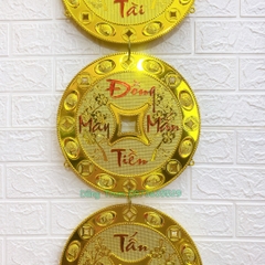 Dây đồng tiền vàng trang trí Tết đầy đủ kích cỡ, dây liễng tiền may mắn treo Tết cực đẹp