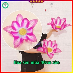 Hoa sen múa 40cm cánh xòe chất liệu nan sắt, vải lụa