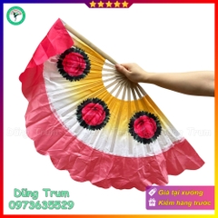 Quạt múa họa tiết hoa phối màu phong cách Hàn Quốc