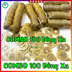 COMBO 100 Đồng xu phong thủy bằng đồng chiêu tài lộc