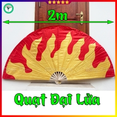 Quạt đại lửa múa biểu diễn nan dài 1m, quạt múa cỡ lớn hình ngọn lửa kích thước 2m
