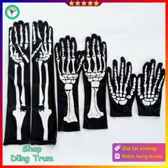 Găng tay xương hóa trang Halloween, đôi găng tay ma quỷ Halloween