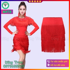 Chân Váy Khiêu Vũ Tua Rua 4 Tầng Bằng Nhảy Latin Siêu Đẹp