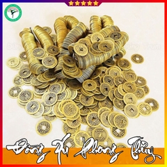 Đồng xu phong thuỷ chiêu tài, hút lộc gieo quẻ, để ban thần tài, để ví đem lại may mắn tài lộc tránh tà khí