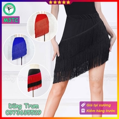 Chân Váy Khiêu Vũ Cao Cấp Tua Rua 3 Tầng Chéo Nhảy Latin Cực Đẹp