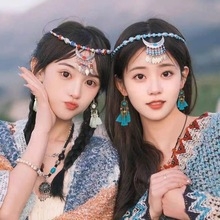 Vòng đầu dân tộc, vòng cổ bạc Miao lưỡi liềm phong cách dân tộc cho cả trẻ em và người lớn DT020