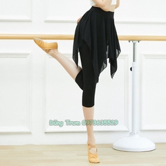 Quần múa bale nữ người lớn chất cotton xẻ tà ngắn cực đẹp