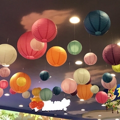 Đèn Lồng Tròn giấy lụa phong cách Nhật Bản chịu nắng mưa trang trí decor siêu đẹp