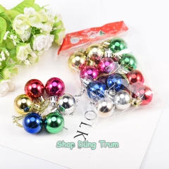 Set 12 quả Châu trang trí Noel đường kính 3cm đủ màu sắc Decor siêu xinh