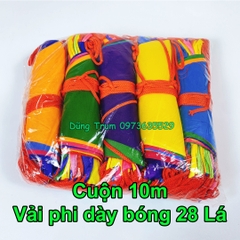 Cờ dây tam giác 10m, cờ đuôi nheo treo trang trí chất liệu vải phi bóng