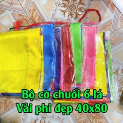 Bộ Cờ Chuối, Cờ Phướn 6 lá đủ màu sắc vải Phi bóng đẹp chịu nắng mưa