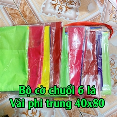 Bộ Cờ Chuối, Cờ Phướn 6 lá đủ màu sắc vải Phi bóng đẹp chịu nắng mưa