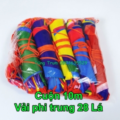 Cờ dây tam giác 10m, cờ đuôi nheo treo trang trí chất liệu vải phi bóng