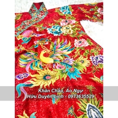 Áo Mẫu hầu đồng vải gấm cao cấp thêu chỉ ngũ sắc kim sa cực đẹp