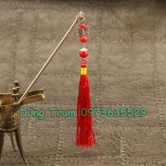 Trâm cài tua rua cổ trang hầu đồng trang trí đủ màu