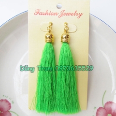 Bông tai tua rua dài 10cm kẹp tai không cần lỗ