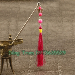 Trâm cài tua rua cổ trang hầu đồng trang trí đủ màu