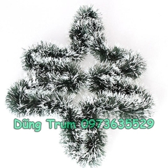 Dây Chồn Xanh Tuyết Dài 2m Rộng 7cm Trang Trí Noel Sự Kiện Tết