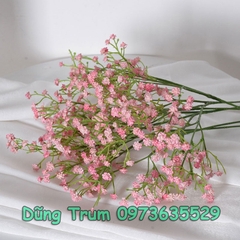 Cành hoa giả trang trí, hoa Gypsophila 3 nhánh lớn cao 52cm cắm lọ hoa