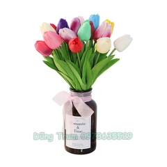 Hoa Tulip trang trí dài 34cm chất liệu cao su non thân thiện - Hoa Tuylip decor nhà cửa, văn phòng