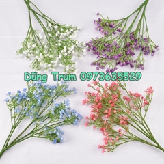 Cành hoa giả trang trí, hoa Gypsophila 3 nhánh lớn cao 52cm cắm lọ hoa