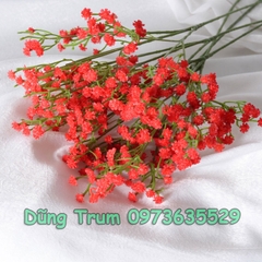 Cành hoa giả trang trí, hoa Gypsophila 3 nhánh lớn cao 52cm cắm lọ hoa