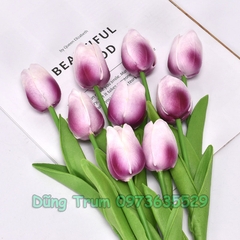 Hoa Tulip trang trí dài 34cm chất liệu cao su non thân thiện - Hoa Tuylip decor nhà cửa, văn phòng
