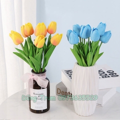 Hoa Tulip trang trí dài 34cm chất liệu cao su non thân thiện - Hoa Tuylip decor nhà cửa, văn phòng