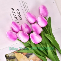 Hoa Tulip trang trí dài 34cm chất liệu cao su non thân thiện - Hoa Tuylip decor nhà cửa, văn phòng