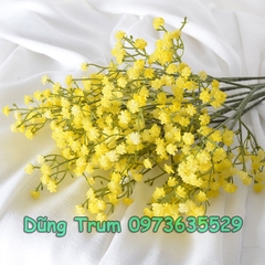 Cành hoa giả trang trí, hoa Gypsophila 3 nhánh lớn cao 52cm cắm lọ hoa