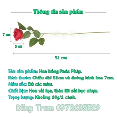 Hoa Hồng Giả Trang Trí Cắm Lọ Hoa Chất Liệu Vải Lụa Thân Lõi Sắt Bọc Nhựa