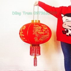 Đèn Lồng Đỏ Vải Nhung treo Tết chữ Chúc Mừng Năm Mới Vạn Sự Như Ý đủ kích thước