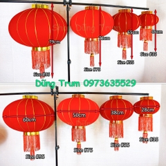 Đèn Lồng Trơn Trang Trí Vải Nhung treo Tết siêu đẹp đủ kích thước