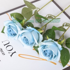 Hoa Hồng Giả Trang Trí Cắm Lọ Hoa Chất Liệu Vải Lụa Thân Lõi Sắt Bọc Nhựa