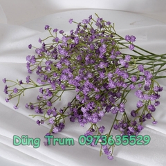 Cành hoa giả trang trí, hoa Gypsophila 3 nhánh lớn cao 52cm cắm lọ hoa