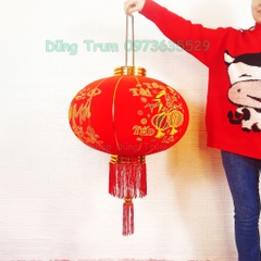 Đèn Lồng Đỏ Vải Nhung treo Tết chữ Chúc Mừng Năm Mới Vạn Sự Như Ý đủ kích thước