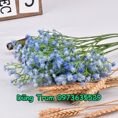 Cành hoa giả trang trí, hoa Gypsophila 3 nhánh lớn cao 52cm cắm lọ hoa