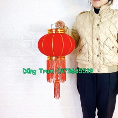 Đèn Lồng Trơn Trang Trí Vải Nhung treo Tết siêu đẹp đủ kích thước