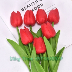 Hoa Tulip trang trí dài 34cm chất liệu cao su non thân thiện - Hoa Tuylip decor nhà cửa, văn phòng