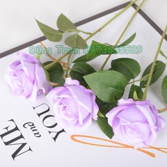 Hoa Hồng Giả Trang Trí Cắm Lọ Hoa Chất Liệu Vải Lụa Thân Lõi Sắt Bọc Nhựa