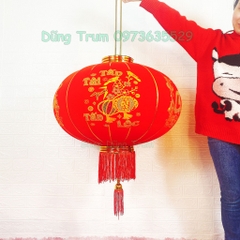 Đèn Lồng Đỏ Vải Nhung treo Tết chữ Chúc Mừng Năm Mới Vạn Sự Như Ý đủ kích thước