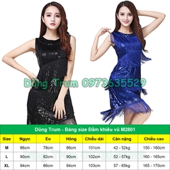 Đầm khiêu vũ, váy nhảy Latin cho vũ đoàn, trang phục nhóm nhảy M2801