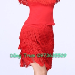 Chân Váy Khiêu Vũ Tua Rua 4 Tầng Bằng Nhảy Latin Siêu Đẹp