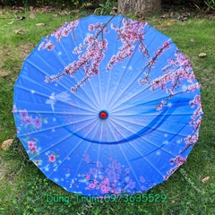 Ô Cổ Trang vải lụa đường kính 82cm họa tiết sắc nét dùng trang trí biểu diễn