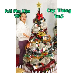 Cây Thông NOEL 126 Phụ Kiện 280 Cành 1m5 Trang Trí Giáng Sinh Cực Đẹp