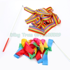 Que ruy băng dài 4m múa thể dục nhịp điệu, que múa lụa duy băng