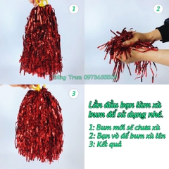 Bông cổ động 50g nhảy cổ vũ họa tiết dập nổi, bum xù hoạt náo viên