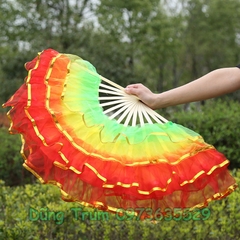 Quạt múa sắc màu nhiều tầng, quạt múa khiêu vũ tua rua