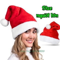 Mũ Noel vải nhung đẹp hóa trang Ông Già Noel Giáng Sinh vui vẻ